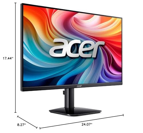 acer 27 Inch Monitor- KB272-27 Inch FHD IPS (1920 x 1080) Display, Up to 120Hz Refresh Rate, 99% sRGB, Tilt, Adaptive-Sync Support (FreeSync Compatible) 1ms (VRB), sRGB 99% Color, HDMI & VGA Ports 15