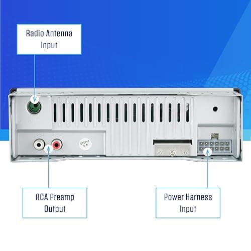 JENSEN MPR210 7 Character LCD Single DIN Car Stereo Radio | Push to Talk Assistant | Bluetooth Hands Free Calling & Music Streaming | AM/FM Radio | USB Playback & Charging | Not a CD 7