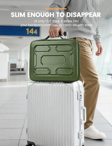 DOMISO 13.3 inch Laptop Sleeve with Handle Shockproof Computer Bag Waterproof EVA Protective Carrying Case for 13-13.3 inch Notebooks/13 MacBook Air/MacBook Pro Retina/Dell XPS 13/HP,Green 10