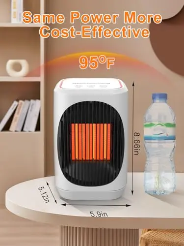 iFTY Small Space Heater for Indoor Use, Portable Electric Heaters with 3 Modes, 70° Oscillation, Remote Control, Overheating Protection, 1500W PTC Ceramic Fast Safety Heating For Bedroom Office Desk 7