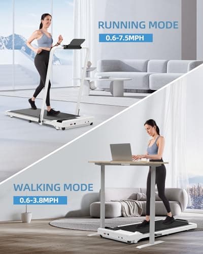 Superun Walking Pad Treadmill with Incline and Handle Bar, 3.0 HP Foldable Treadmills 300LBS Capacity Folding Walking Pad 3 in 1 Under Desk Treadmill Remote Control with APP 6