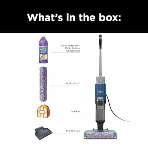 SHARK WD101 HydroVac XL 3-in-1 Vacuum, Mop & Self-Cleaning System for Multi-Surface Cleaning, Perfect Hardwood, Tile, Marble, Area Rug More, Corded, Navy (Renewed) 9