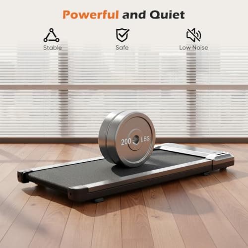 Sweetcrispy Compact Armless Treadmill for Small Spaces, Quiet Under-Desk Walking Pad, Slim & Portable Design for Home Office Workouts, Ideal for Apartments and Work-from-Home Fitness, Silvery 5