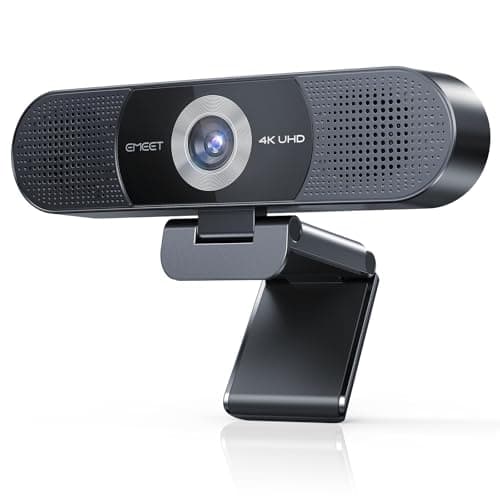 EMEET C980 PRO 3-in-1 4K Webcam with Microphone and Speaker, 60°-98° Wide Angle Webcam w/ 4 Noise Cancel Mics, 2 Speakers, Fixed Focus, Magnetic Privacy Cover, Great for Group and Personal Video Calls