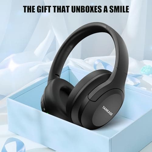 TANKASE Active Noise Cancelling Headphones, Wireless Over Ear Bluetooth Headphones,100H Play Time Bluetooth Headphone with Microphone,Lightweight and Foldable Comfortable Deep Bass for Work/Gym Black 7