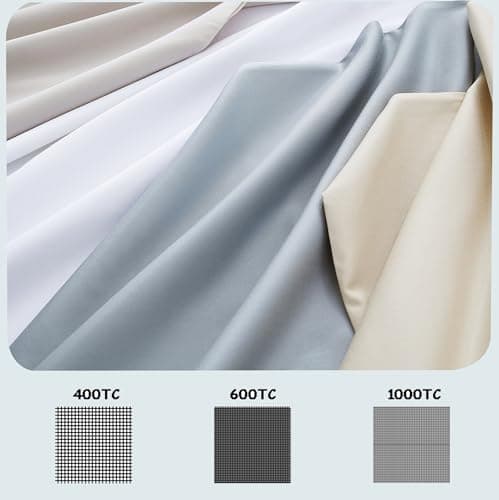 1000 Thread Count Cotton Pillow Cases Standard Size Set of 2, 100% Egyptian Cotton Sateen Weave Pillowcases,Envelope Closure Pillow Cover Silk Soft Breathable(White Standard) 7