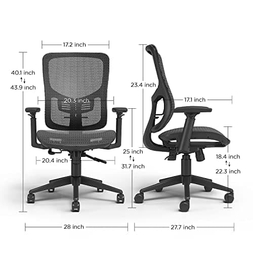 STAPLES Ergonomic Task Chair, Mesh, Ergonomic, Lumbar Support, Adjustable Height, Black 5