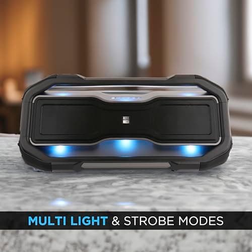 Altec Lansing ROCKBOX Wireless Bluetooth Speaker, Portable Waterproof Speaker with 20 Hour Playtime and 5 Illuminating LED Light Modes, Floating Wireless for Indoors and Outdoors 5