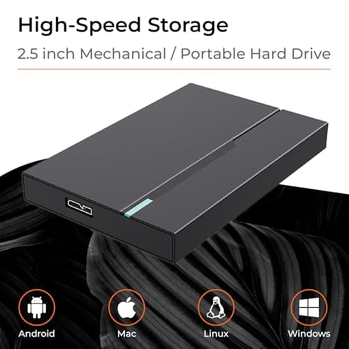 1TB External Hard Drive – USB 3.0 Portable External HDD, 2.5-Inch High-Speed Storage & Backup Drive for Laptop, PC, Mac, Desktop & Gaming Console (Black) 7