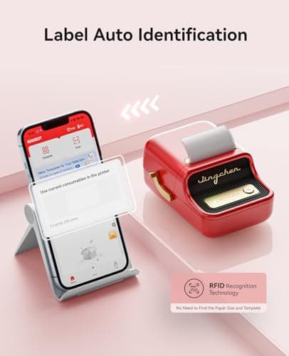 NIIMBOT B21 Label Maker, 2 Inch Portable Thermal Label Printer, Label Maker Machine with Tape, Compatible with Android, iOS & PC,Labeling for Home Storage Office and Small Business,Red 8