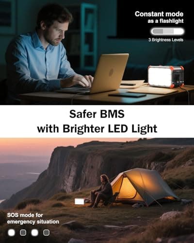 BROWEY Portable Power Station 153Wh Camping Small Solar Generator with Hand Crank 120V 150W AC Outlet Lithium Battery Power Bank, Wireless Charging Emergency Charger for Outdoor Travel Home Backup 6