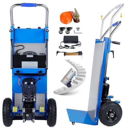 Electric Stair Climbing Dolly, 1200w Electric Hand Trucks Foldable, Large Capacity Stair Climbing Hand Trucks Dolly Cart with 4m Safety Rope, for Mobile Furniture Logistics Warehouse (880 lbs)