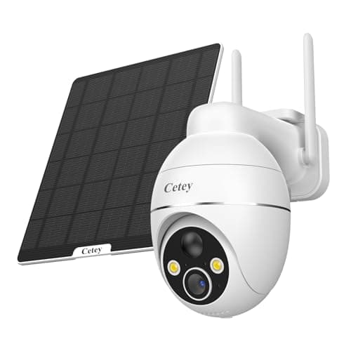 Cetey 4G LTE Cellular Solar Security Camera Wireless Outdoor, No WiFi Needed, Solar Powered IP65 Waterproof, 2K Color Night Vision, 2 Way Talk, PIR Motion Alerts for Off-Grid Farm, Ranch