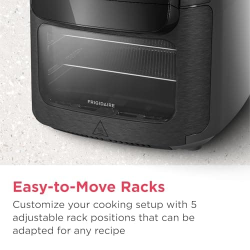 Frigidaire 5-in-1 Air Fryer Combo Oven with Viewing Window, Large 12.6 QT Capacity, Digital Display, 5 Cooking Modes, 7 Recipe Presets, Automatic Shake Reminder, PFAS-Free Cooking Surfaces, Black 12