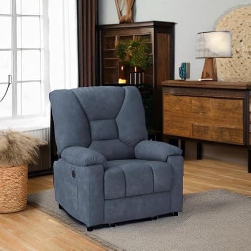 CDCASA Power Lift Recliner Chair with Massage and Heat for Elderly, Microfiber Fabric Electric Lift Recliner Chairs for Seniors Home Living Room, Side Pockets,USB Port,Remote Control, Midnight Blue 6