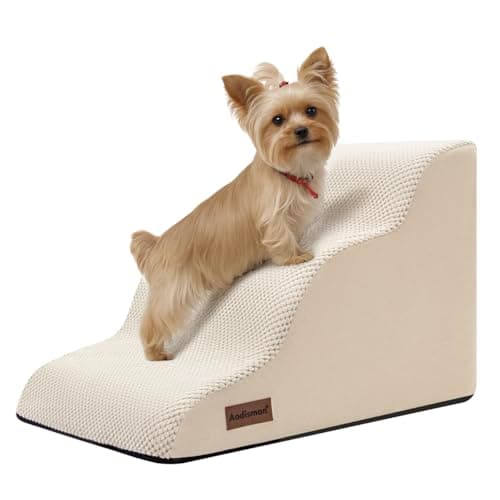 Aodisman Dog Stairs for Small Dogs,3 Step Dog Ramp for Couch and Bed,Pet Stairs with Non-Slip Bottom for Old Cats,Indoor Pet Steps,Comfort,Durable,15.4" H