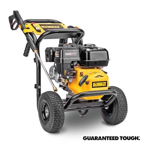 DeWalt DXPW3400PRNB-S PressuReady 3400 PSI Gas Pressure Washer with Quick Start Technology, 2.5 GPM Axial Cam Pump, 208cc Engine, Cold Water, Includes 25-Ft Hose, Nozzles, Spray Gun & Wand, 49-State 12