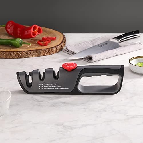 Cangshan 1026108 3-Stage Adjustable 14-24 Degree Professional Knife + Scissor Sharpener Black 6