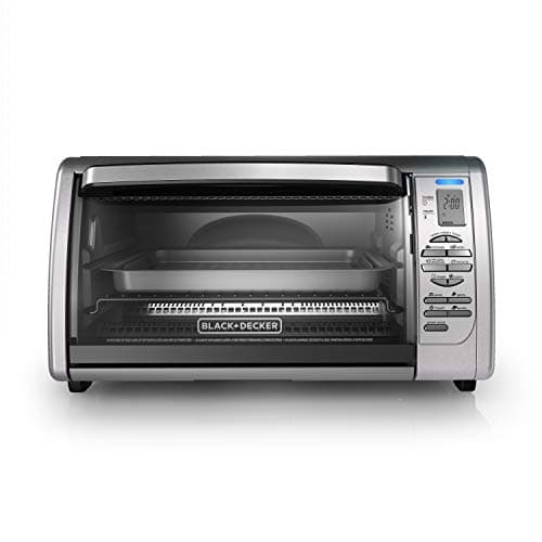 Black+Decker Countertop Convection Toaster Oven, 8 One-touch Cooking Functions, Stainless Steel 8