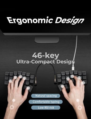 YIVU Corne V4.1 Split Ergonomic Keyboard, 40% 3x6 Ortholinear Layout, Hot-Swappable Mechanical Keyboard with Per-Key RGB, Vial and VIA Programmable, Comes with Pre-Lubed Linear Switches (Wired) 5