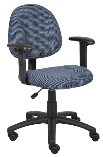 Boss Office Products Perfect Posture Delux Fabric Task Chair with Adjustable Arms in Blue, 250 (B316-BE)