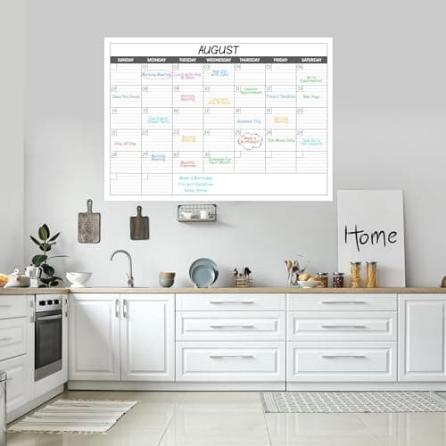 Large Dry Erase Calendar for Wall - Undated 1 Month Wall Calendar, 40" x 30", Erasable & Reusable Laminated Calendar with 8 Round Stickers, Great Layout Wall Calendar Dry Erase for Home, Office and School 8