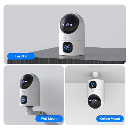 JOOAN 5G/2.4G Dual Lens Security Camera Indoor 2Kx2 PTZ Cameras for Home Security WiFi Surveillance Camera Baby Pet One Touch Call Color Night Cloud SD Card Storage 2 Way Audio Motion Detection Alert 7