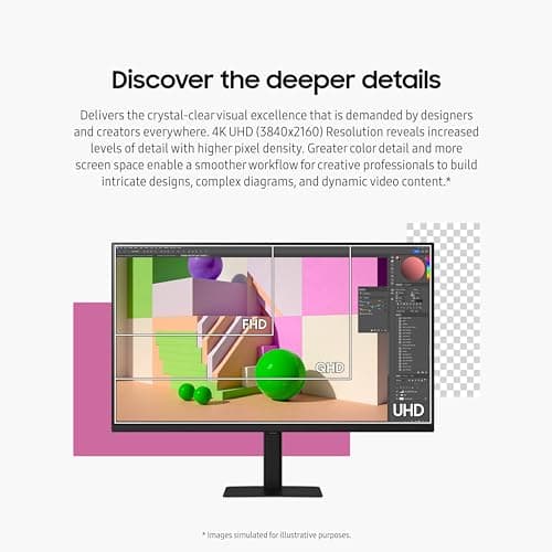 SAMSUNG 27-Inch ViewFinity S7 (S70D) Series 4K UHD High Resolution Monitor with HDR10, Multiple Ports, Easy Setup Stand, Advanced Eye Care, LS27D702EANXGO, 2024 5