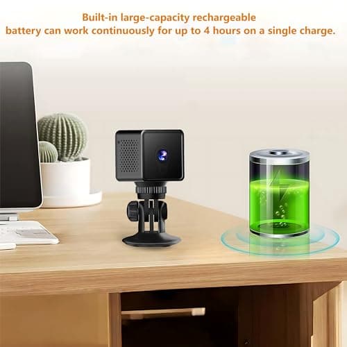 4K Wireless Wifi Security Camera Mini Home Indoor Outdoor Camera, Smart Home Camera Small Nanny Cam House Office Cameras Mobile Phone APP Remote, 150 Wide Angle Night Vision Motion Detection Cams 6