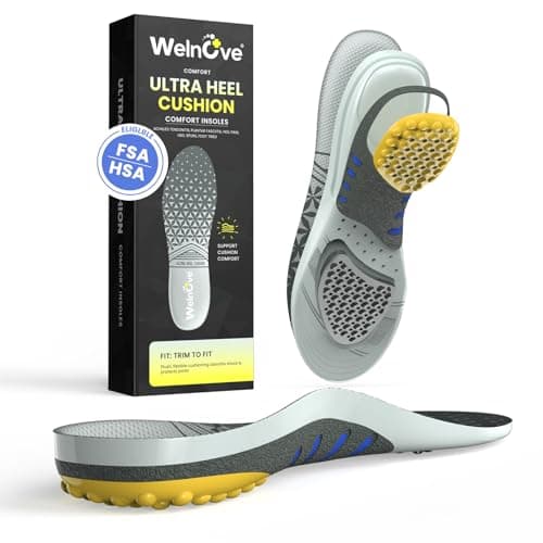 Achilles Tendonitis Relief Insoles for Women & Men - Heel Cushion for Heel Pain Relief Heel Spur with Shock Absorption for All-Day Comfort, M: 10-11|300MM