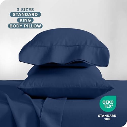 Bare Home Microfiber Pillow Cases - Standard/Queen Size Set of 2 - Cooling Pillowcases - Double Brushed - Dark Blue Pillowcases 2 Pack - Easy Care (Standard Pillowcase Set of 2, Dark Blue) 6