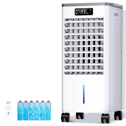 WICOLO Windowless Portable Air Conditioners Fan, Evaporative Air Cooler w/3 Modes & 3 Speeds, 12H Timer for Smart Auto-off, 2-Gal Tank for 20H Cooling,16FT Remote,No Hose Needed,46db Swamp Cooler 9