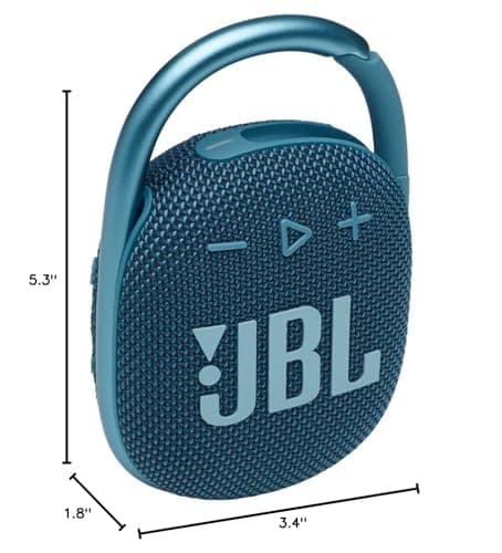 JBL Clip 4 - Portable Mini Bluetooth Speaker, big audio and punchy bass, integrated carabiner, IP67 waterproof and dustproof, 10 hours of playtime, speaker for home, outdoor and travel (Blue) 8