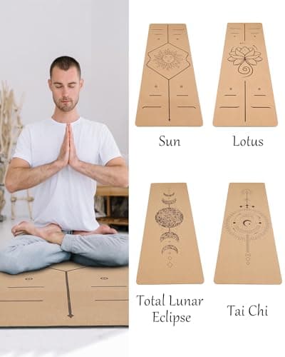 Eco-friendly Cork Yoga Mat - Natural Material Mat for Hot Yoga, Pilates with Superior Cushioning and Anti-Slip. Perfect Size 71" x 26" x 0.2" for Comfortable and Safe Home Practice 5