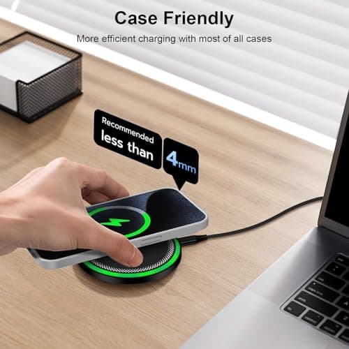 Wireless Charger Samsung Fast Charging Pad for Galaxy S26/S25 Ultra/S25 Plus/S24 FE Ultra/S23/S22/S21/Z Flip Fold 6,15W Wireless Phone Charger Android Charging Mat Station for Google Pixel 9a 9 Pro XL 6