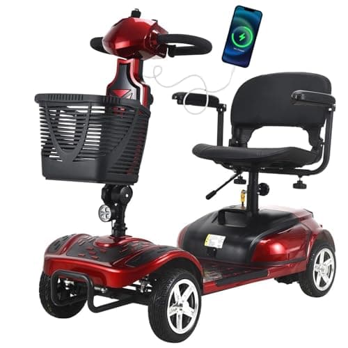 Heavy Mobility Scooter for Adults，Powered Mobility Scooters for Seniors-350 Lbs Max Weight，Mobility Scooter for Adults with Seat and Basket,Supermarket Shopping，Compact Mobility Scooter