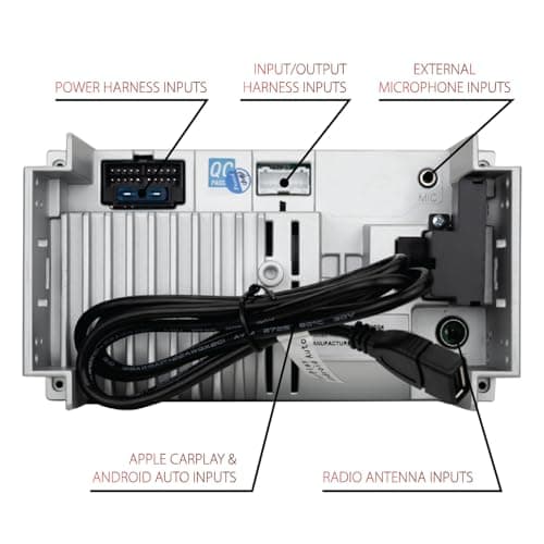 Dual Electronics DCPA71 7-inch Certified Apple Carplay Android Auto | Double DIN Touchscreen Car Stereo Radio | Bluetooth Hands Free Calling & Music Streaming | Backup Camera Input 8