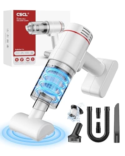 CSCL Handheld Car Vacuum Cleaner Cordless, 15000PA Powerful Suction Car Vacuum High Power Cleaner with LED Light & Multi Accessories, Portable Mini Hand Held Car Vacuum Cleaner for Car Home Office