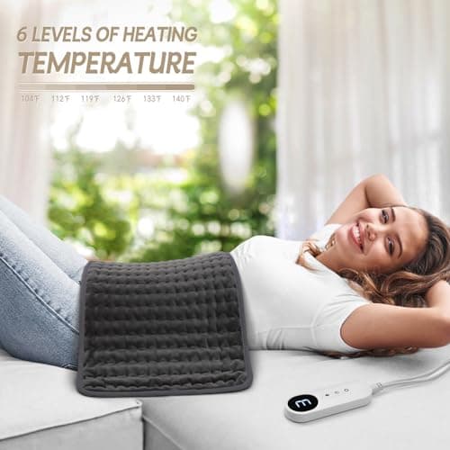GGUTOBB Heating Pad for Back Pain Relief, Gifts for Women, Mom, Men, Dad, Valentines Day, Mothers Day, Christmas, Heat Pads for Cramps, Shoulder, Waist, Abdomen, XL 12"x24" Heat Pad Machine Washable 9
