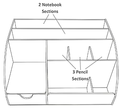 My Space Organizers Clear Acrylic Desk Oganizer, 9 Compartments, Office Supplies and Desk Accessories Organizer, Home Decor Desktop Organizer (Clear) 9