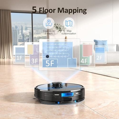 Lubluelu Robot Vacuum and Mop Combo 4000Pa, LiDAR Navigation, 2-in-1 Laser Robotic Vacuum Cleaner, 5 Editable Mapping, 10 No-go Zones, WiFi/App/Alexa, Vacuum Robot for Pet Hair, Carpet, Hard Floor 9
