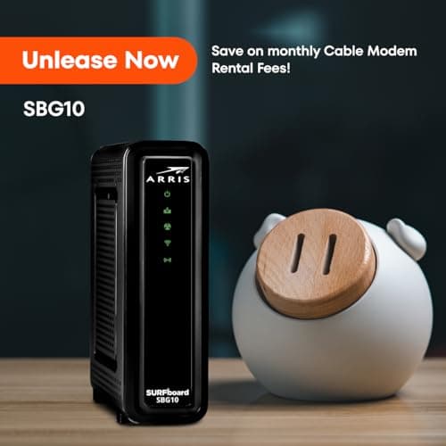 ARRIS (SBG10) - Cable Modem Router Combo - DOCSIS 3.0 16 x 4 Gigabit & AC1600 WiFi, [Check with your provider for compatibility]400 Mbps Max Internet Speeds 6