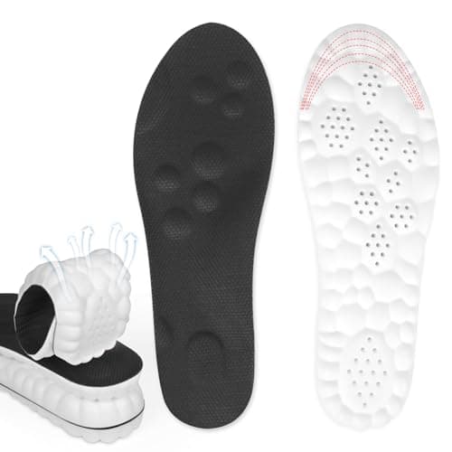 Steppers Insoles for Men & Women, 4D Memory Foam Cloud Footstr Insoles with Arch Support, Comfortable & Breathable Massage Shoe Inserts for Foot Pain & Fatigue (Black, US M 7-11/W 8.5-13.5)