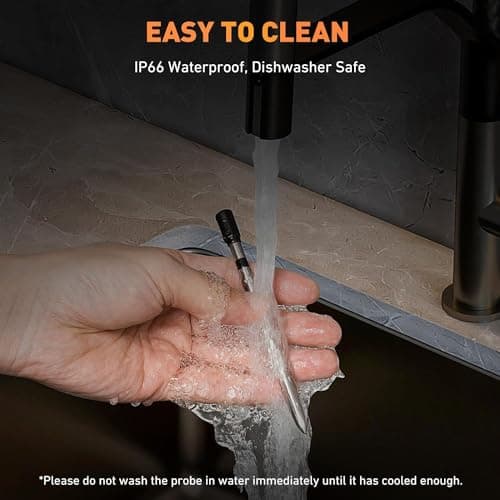 500FT Truly Wireless Smart Meat Thermometer, Bluetooth Meat Thermometer with APP、LCD, Digital Cooking Thermometer with Ultra-Thin Probe for BBQ Oven Smoker Rotisserie Sous Vide 7