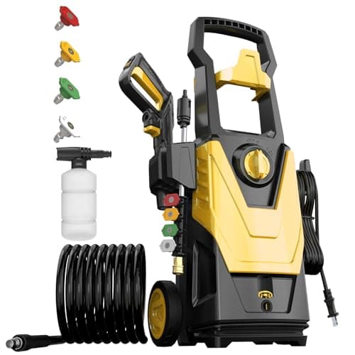 SEN-QII Electric Pressure Washer, 4800 PSI 3.2 GPM Power Washer with 4 Quick Connect Nozzles, Foam Cannon, Power washers Electric Powered for Cars, Fences, Driveways, Homes, Patios