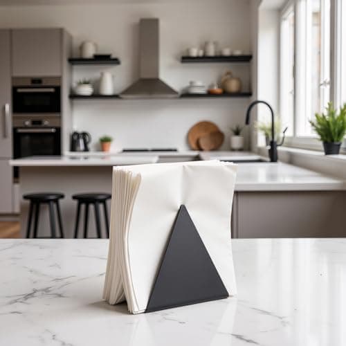 xympo Self-Adjusting Napkin Holder – Compact Black Metal Dispenser for Standard Paper Napkins, Ideal for Kitchen Countertops 8