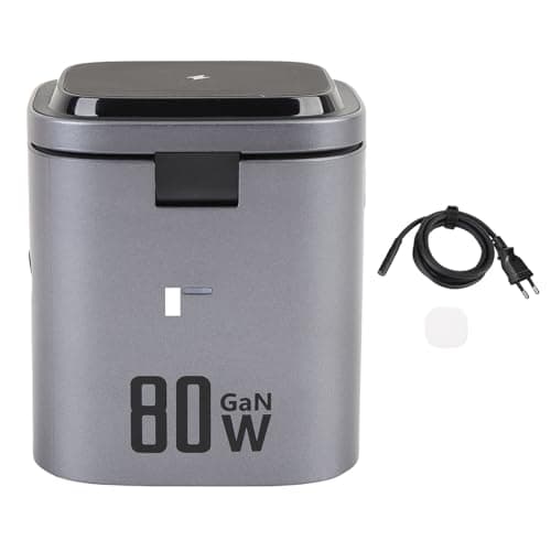 Sanpyl 6 in 1 Wireless Charging Station, GaN 80W Wireless Charging Cube with Retractable Cord Support Smartphones Headphones Charging (US Plug) 7