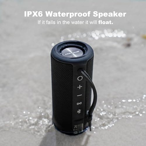 MIATONE Boombox Outdoor Portable Bluetooth Speaker Waterproof Wireless Speakers - Black 6