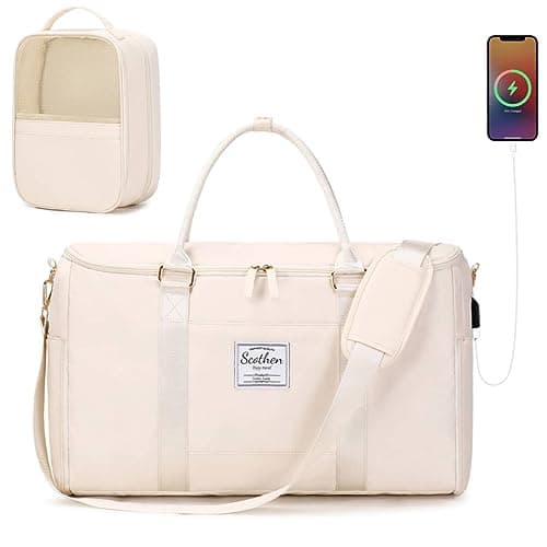 Scothen Convertible Travel Garment Bag,Carry On Garment Duffle Bag with Toiletry and Shoe bag,Garment Bags for Travel,2 in 1 Hanging Dress Suitcase Suit Travel Bags for Women with USB Charging Port
