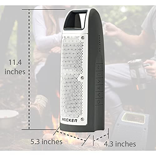KICKER Bullfrog BF100 Bluetooth Portable Outdoor Speaker | 360° Sound Field | Waterproof Dustproof Casing IP67 Rating | Powerful 16 Watt AMP | 100 FT Wireless Range Gray 7